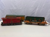 4 Train Cars- American Flyer 4008, 4017, 4022 and Empire Express Caboose