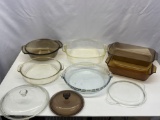 Corning Visions Bakeware and Pyrex Baking Dishes, Some with Lids