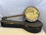Early 1900's Weymann Banjo and Original Case, 4 String.