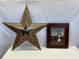 Metal Painted Star and Framed Lighthouse Print