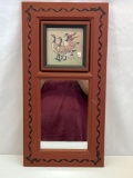 Country Mirror with Goose Print on Top