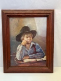 Framed Print of Boy in Black Hat