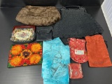 Vintage Purses Including Fur & Petitpoint, Fabric Bags and Coin Purses
