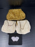Vintage Beaded and Sequined Bags- 4 in Lot