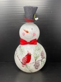 Light Up Snowman with Cardinal on Belly