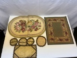 Oval & Square Tapestry Pieces, Smaller Dresser Pieces