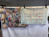 Pieced Crazy Quilt and Quilted Wall Hanging (Not Pieced)