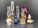 7 Oil Lamps, Including 2 Miniatures