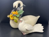 Swan and Pigeon Figures