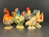 7 Rooster Figures