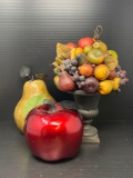 Large Artificial Apple & Pear and Fruit Arrangement in Urn