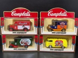 4 Campbell's 100th Anniversary Die Cast Vehicles, NEW