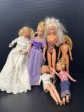 6 Dolls Including 4 Barbie Type