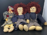 3 Raggedy Ann & Andy Dolls
