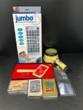 Jumbo Universal Remote, Playing Cards and Magnifying Glasses