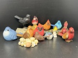 Grouping of Various Bird Figures, Plastic Eggs