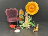 Doll Chair, Nesting Dolls, Sunflower, Snowmen and Clip-On Bird