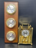 Weather Station and Brass Cased Anniversary Type Cloci