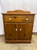 Small Pine Dry Sink with Drawer and 2 Doors