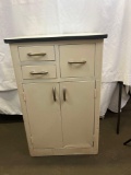 Vintage Kitchen Cabinet with 3 Small Drawers over 2 Doors