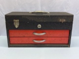 Metal Tool Box with 2 Drawers and Contents