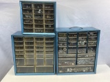 3 Hardware Organizers with Drawers and Contents