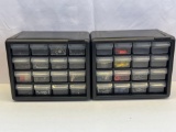 2 Hardware Organizers with Drawers and Contents