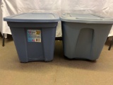 2 Plastic Storage Totes with Lids