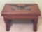 Wooden Footstool with Eagle Decal
