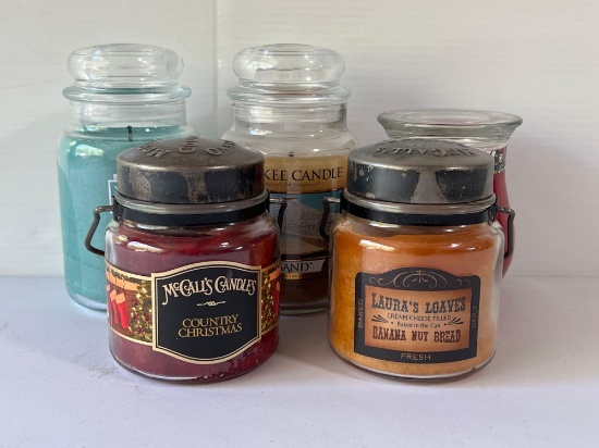 Grouping of Jar Candles- Various Brands & Scents