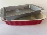 Good Cook Ceramic Baker and Farberware Metal 9 x 13 Baking Pan