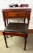 Antique/Vintage Sewing Machine Cabinet with Singer Sewing Machine, Bench and Accessories