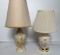 2 Floral Base Lamps with Shades