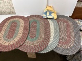4 Oval Braided Rugs and Small Quilted Tote Bag