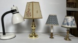 Desk Lamp and 3 Small Table Lamps