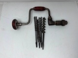 Antique Hand Drill with Bits