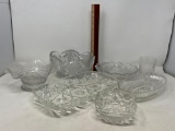 Clear Pressed Glass Bowls, Tray