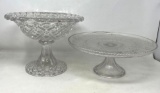 Glass Compote and Pedestal Cake Plate