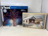 K'Nex Building Set and Winter Sled and Horse Scene Puzzle
