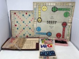 Games Lot- Scrabble, Sorry! and Hi-Q