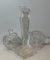Glass Grouping- Bud Vase, Bill Healy Signed Crystal Lidded Sugar & Creamer; and Square Candy Dish