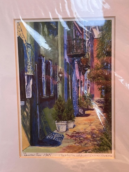 Charleston Street Scene Watercolor, Signed by Artist Deborah Reeves