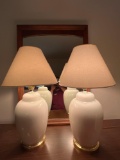 Pair of Ginger Jar Shaped Table Lamps with Shades