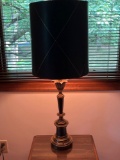 Metal Base Table Lamp with Black Shade