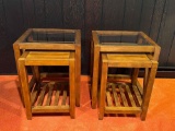 Pair of Nesting End Tables- Largest Have Glass Tops