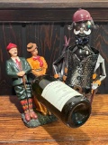 2 Wine Bottle Butlers/Holders- Man & Woman Golfers and Gentleman
