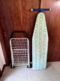 Ironing Board and Wire Grocery Cart