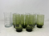 Green & Clear Drinking Glasses