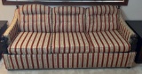 1970's Gothic Type Sleeper Sofa with Beautiful Regency Striped Upholstery