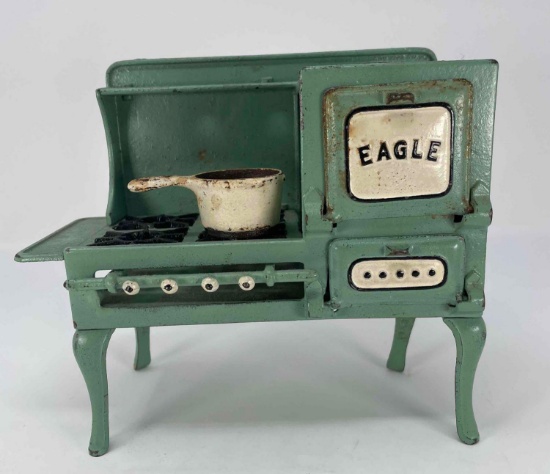 Salesman's Sample of Eagle Cast Iron Stove, Dated June 1, 1926 with Small Cook Pot
